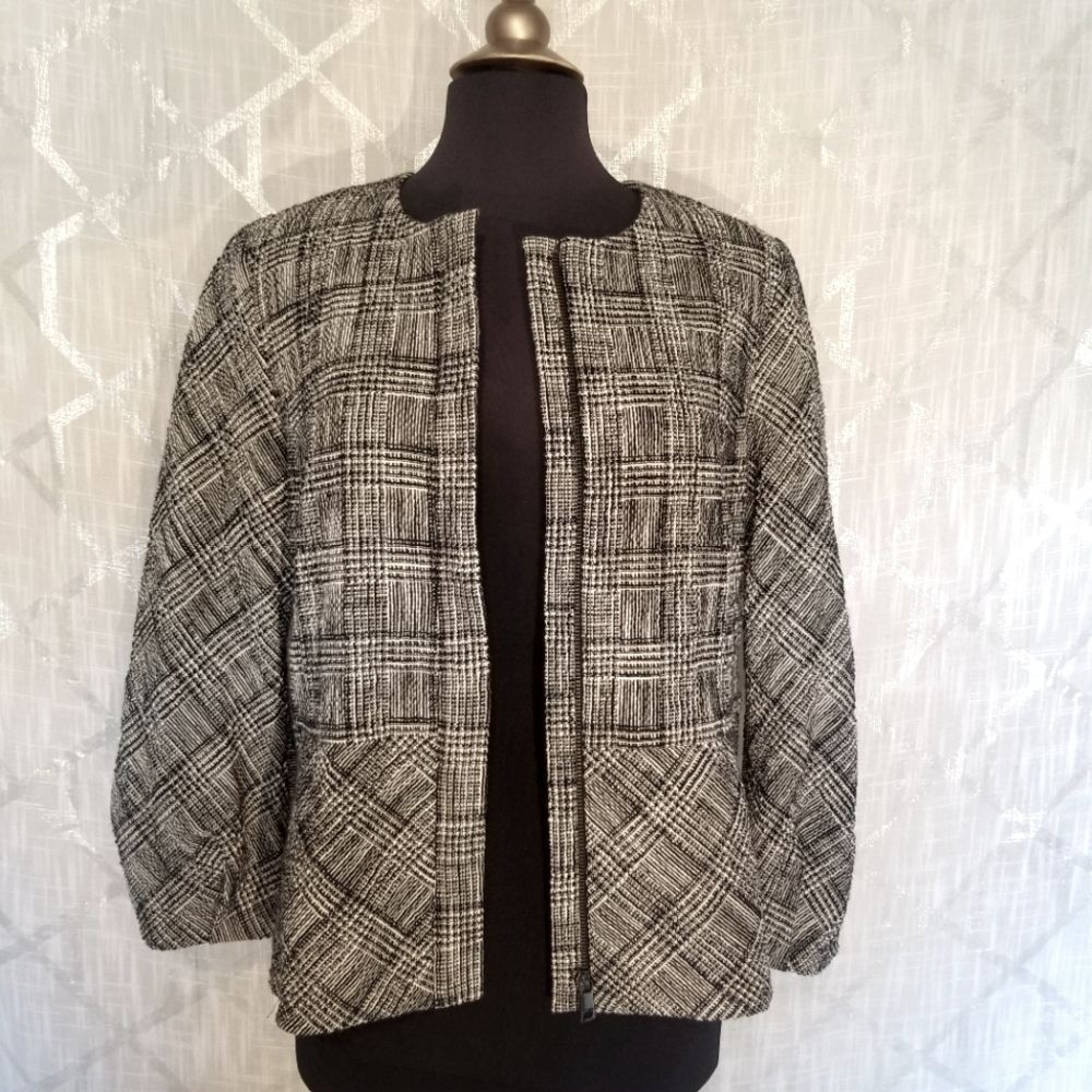 Banana Republic Jacket Blazer Office Career Womens Size 12 Geometric New - Picture 1 of 8